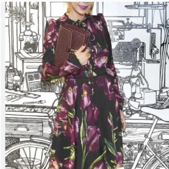 NWOT Dolce&gabbana silk tulip print dress